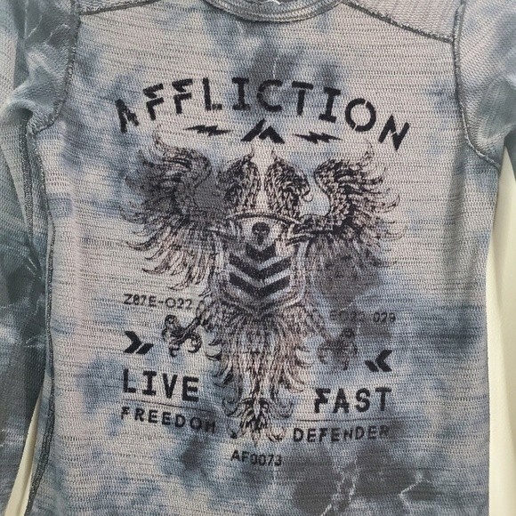 Affliction long sleeve Reversible skull waffle thermal long sleeve size med - Picture 9 of 13